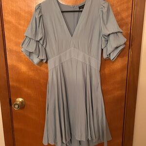 1. State Gray Flutter Sleeve Midi Dress for Wedding Guest